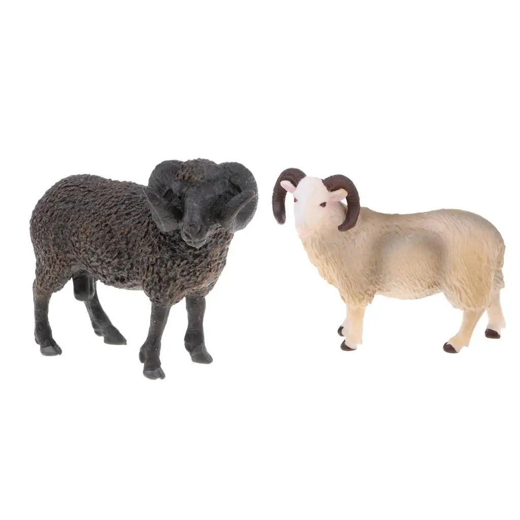 2x Sheep Animal Model Action Figure Kids Educational Toy Gift