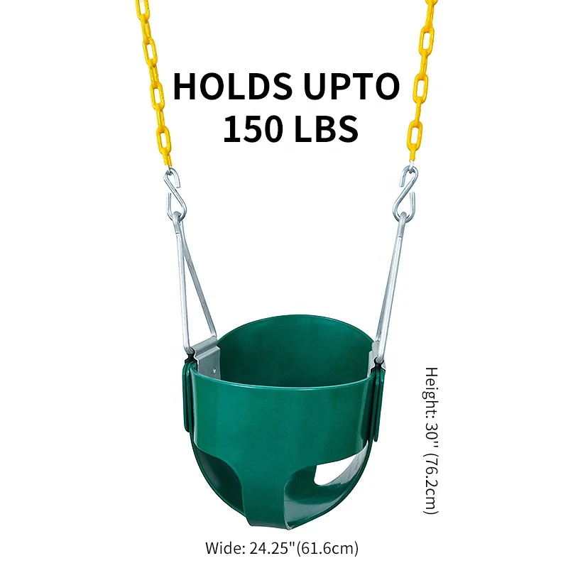 

Popular Indoor Outdoor Home Garden Patio Kindergarten Backyard Baby Toddler High Back Bucket Swing for Kids