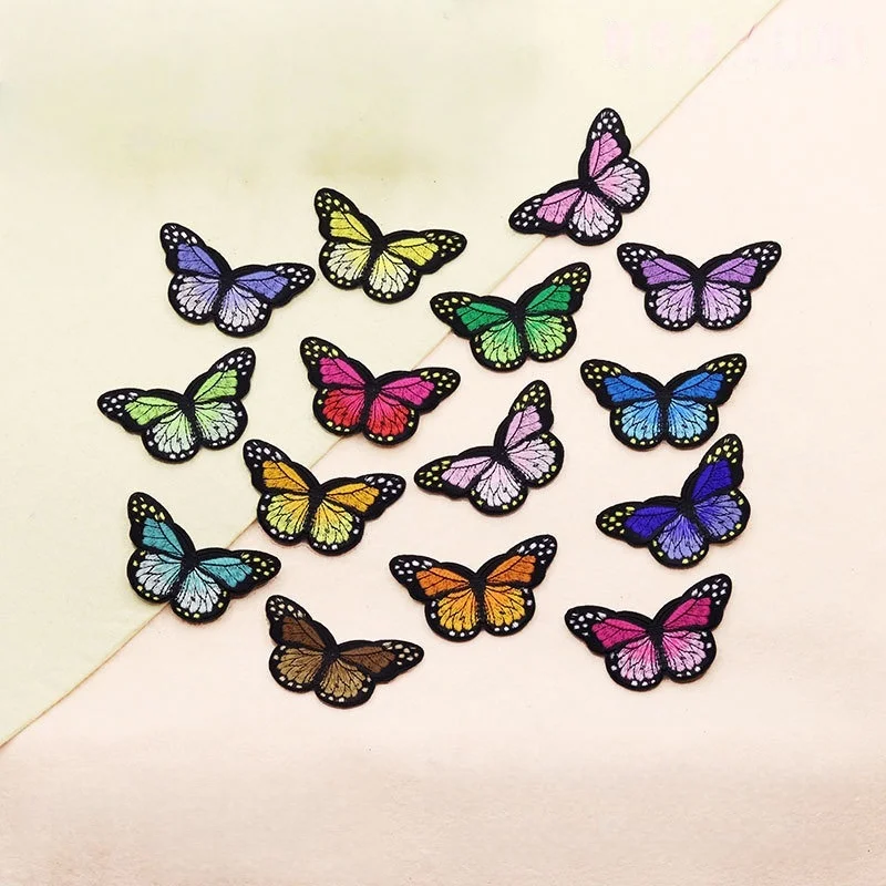 4 pieces Embroidered Appliques,Adhesive Embroidered butterfly,IRON-ON Patches For Dress Supplies,Hair butterfly,Headpiece