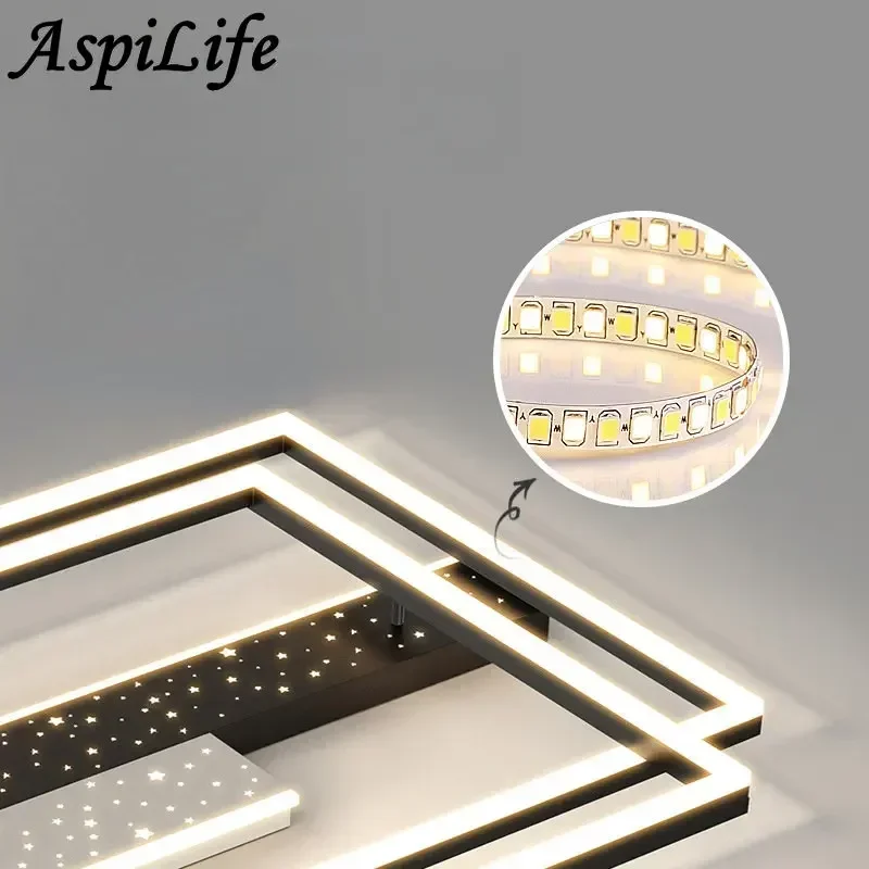 Moderno led lustre simples luzes de teto decoração para casa para sala estar quarto sala jantar luminária inteligente interior AC85-260V