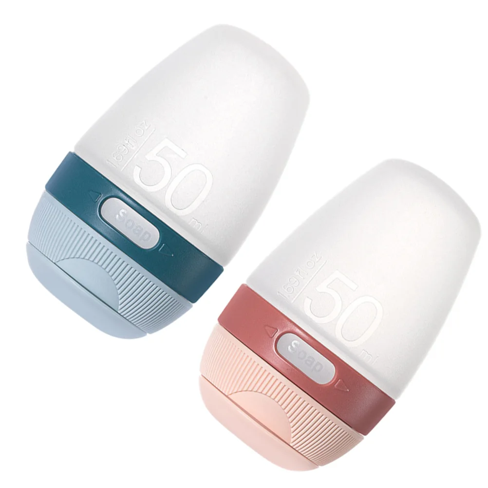 

2pcs Travel Toiletries Bottles Leakproof Containers Refillable Silicone Empty Sample Bottle for Sunscreen LiquidSoap