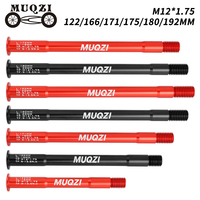 MUQZI MTB Thru Axle 12x100 12x142 12x148  Bike Front Rear Hub Skewers 122 166 171 175 180 192mm Fork Shaft M12 P1.75 Wheel Axle