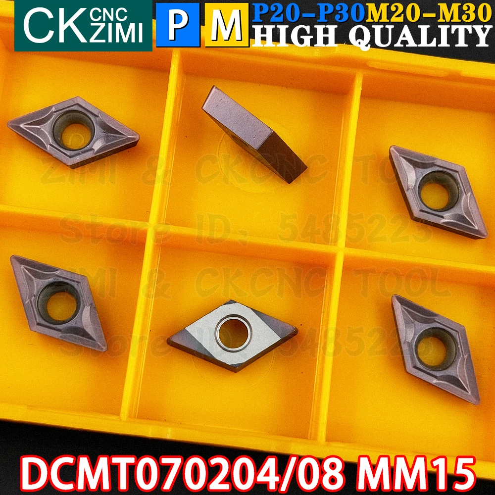 DCMT070204 MM15 DCMT070208 MM15 DCMT21.51 DCMT21.52 MM15 Insertos de carburo Insertos de torneado internos externos Herramientas Herramientas de corte de torno de metal CNC DCMT 0702 DCMT 07 Herramientas de carpintería
