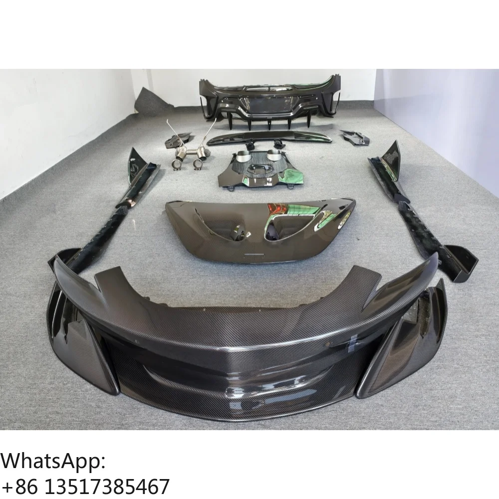 Parachoques Delanteros y Traseros de Fibra de Carbono Seca de Estilo 600LT, Kit de Capó Estilo P1 para McLaren 540C 570S Spider