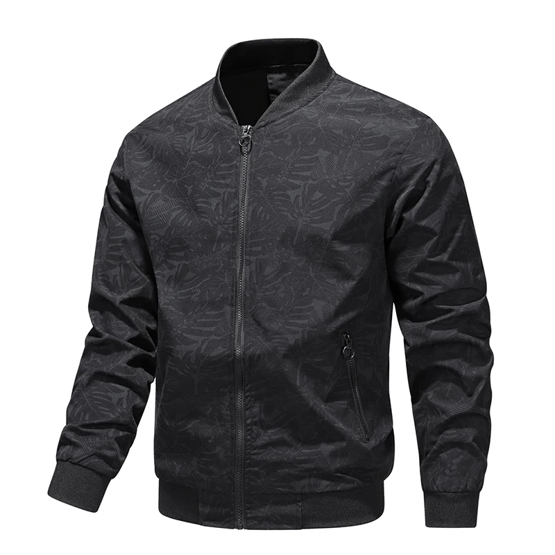 

Autumn Men's Floral Print Jacket New Casual Loose Fashion Trend High Street Stand-up Collar Coat Mens Versatile Baseball Apparel