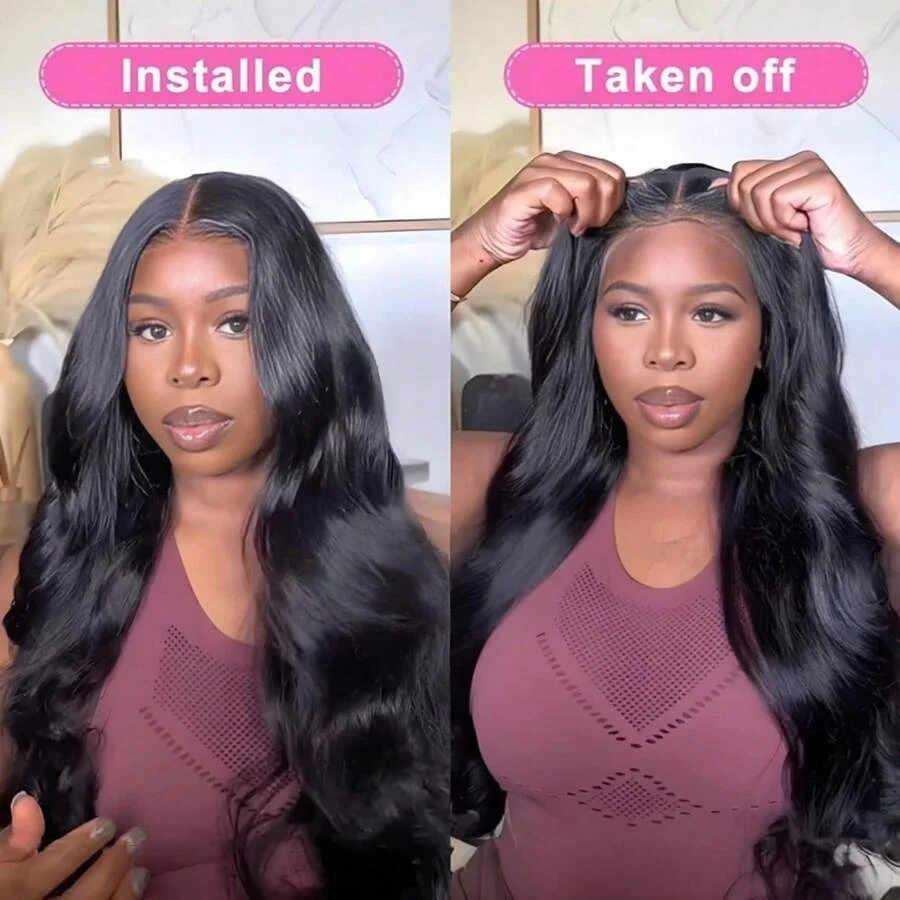 30 40 Inch Lace Front Wig 250 Density 13x6 HD Transparent Body Wave Lace Frontal Human Hair Wig PrePlucked Glueless