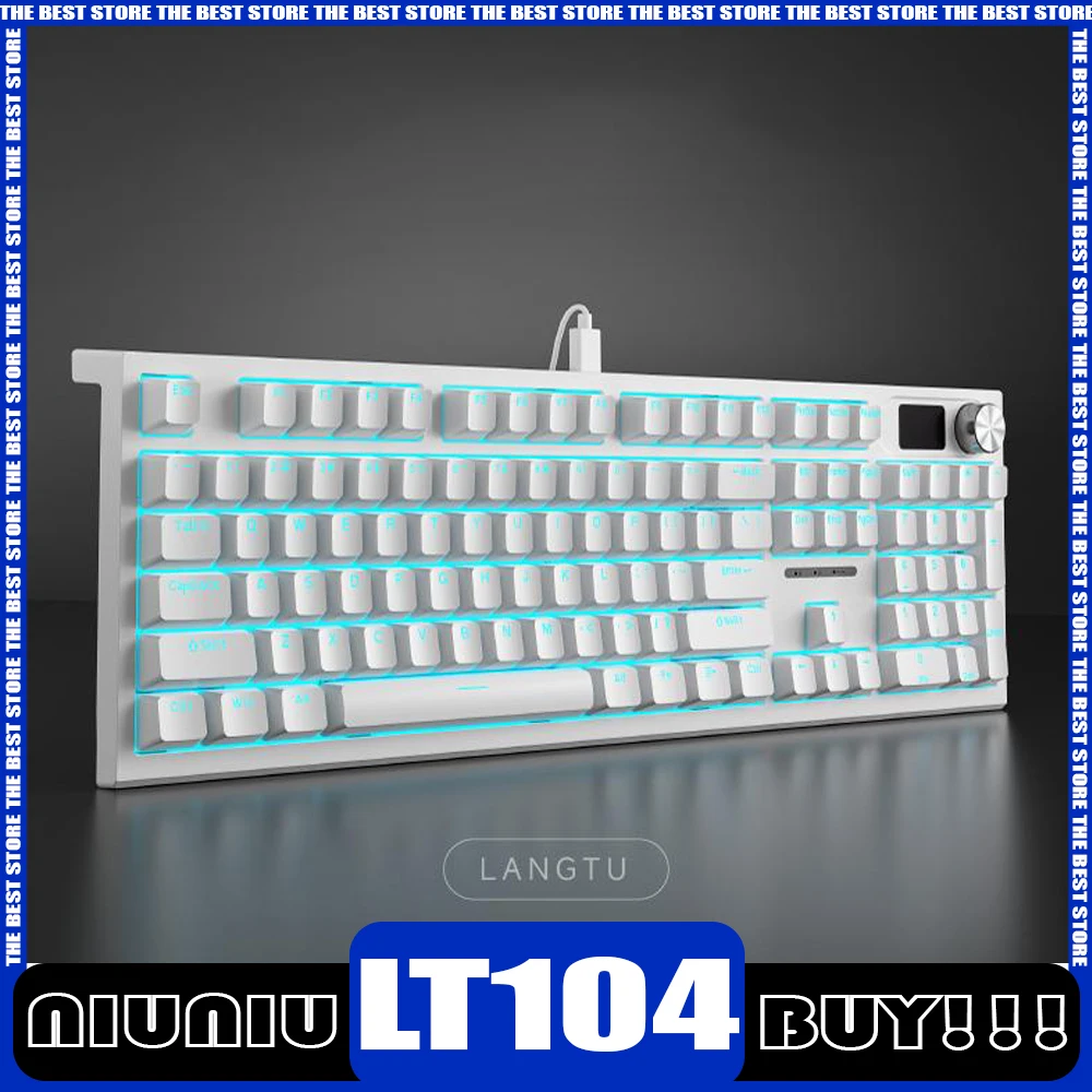 LANGTU LT104 Mechanical Keyboard Three Mode RGB Smart Screen Multifunctional Knob Wireless Gaming Keyboard Pc Gamer Office Gifts