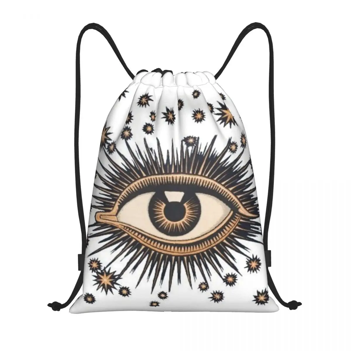 

Vintage Turkish Evil Eye Drawstring Backpack Women Men Sport Gym Sackpack Portable Nazar Amulet Pattern Boho Shopping Bag Sack