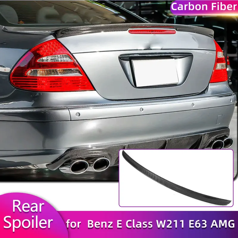 Carbon Fiber Rear Trunk Spoiler Wings for Mercedes Benz E Class W211 E55 E63 AMG 2002-2008 Car Rear Spoiler Boot Trunk Wing Lip