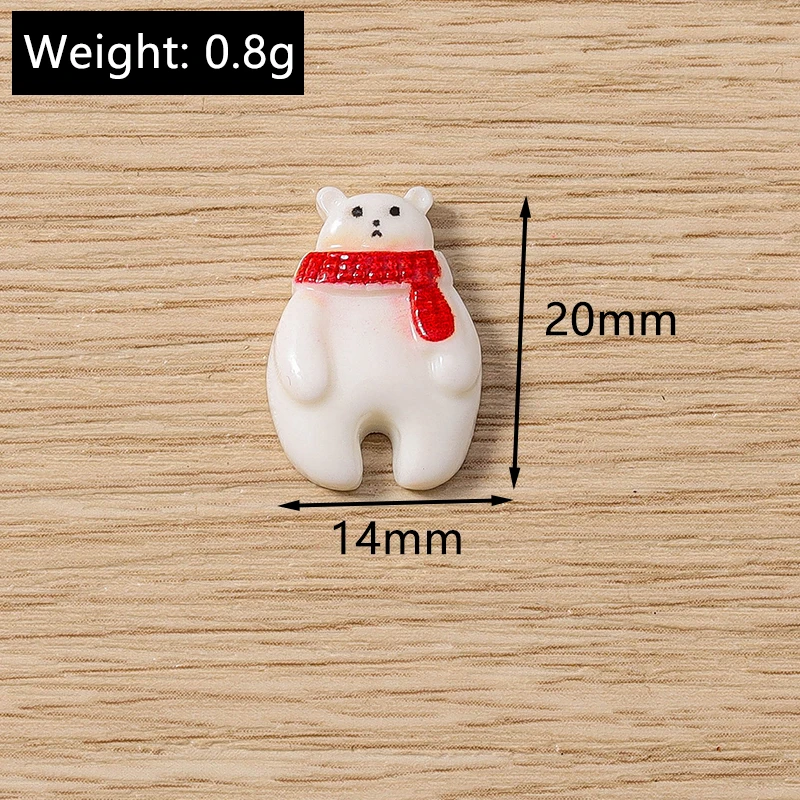 10 Stück 10x12mm Cartoon-Weihnachtsmann-Cabochons aus Kunstharz für die Schmuckherstellung, DIY-Haarschmuck und Bastelzubehör – Detail 14
