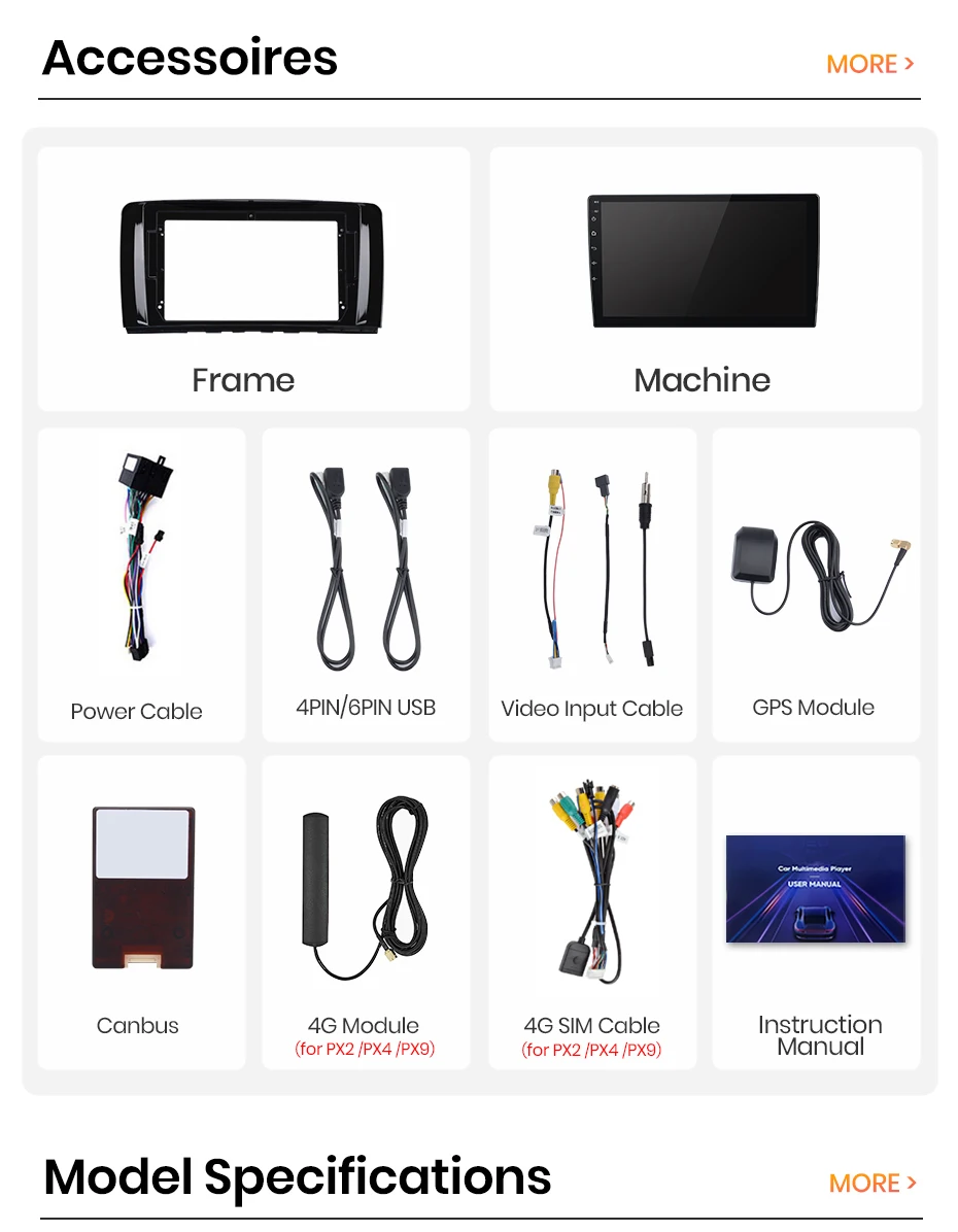 AWESAFE Kabelloses CarPlay Android Auto Radio für Mercedes Benz R-Klasse W251 R280 R300 2005-2017 Plug & Play FM BT RDS DSP GPS SWC – Detail 5