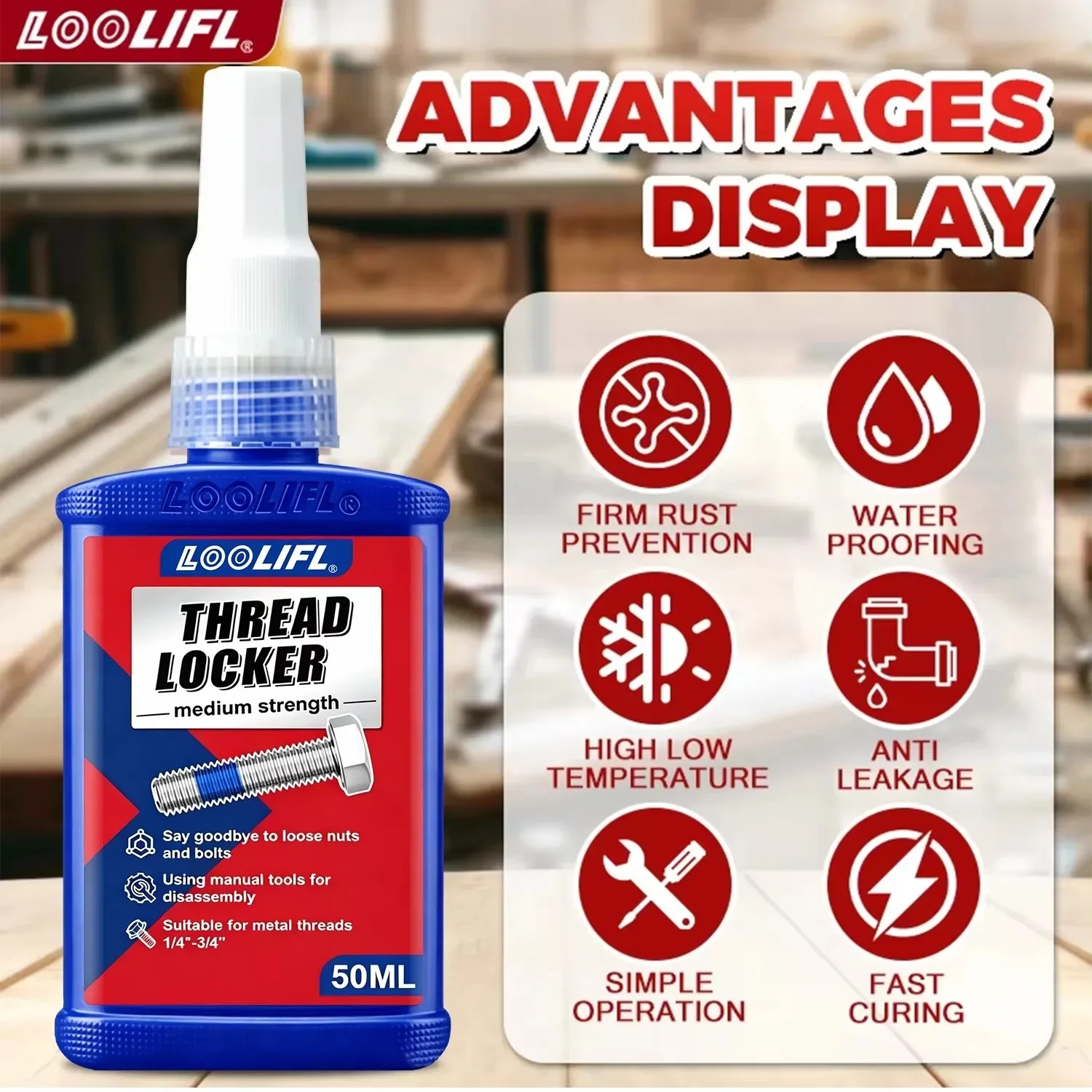 Thread Locking Glue Blue Medium Strength Fast Curing Thread Locking Agent Anaerobic glue industrial thread sealant, instead of w