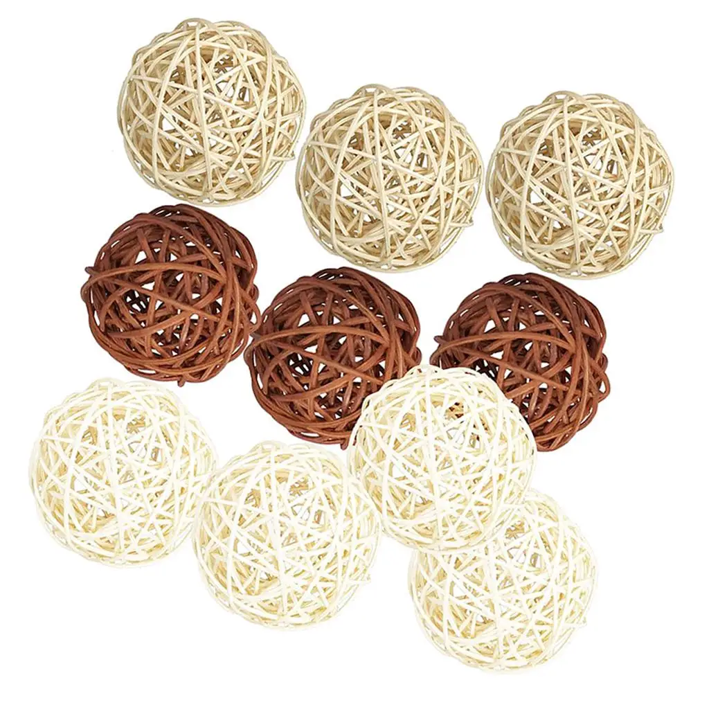 10pcs Multi-color Wicker Rattan Balls Table Wedding Party Christmas Decorative 5CM