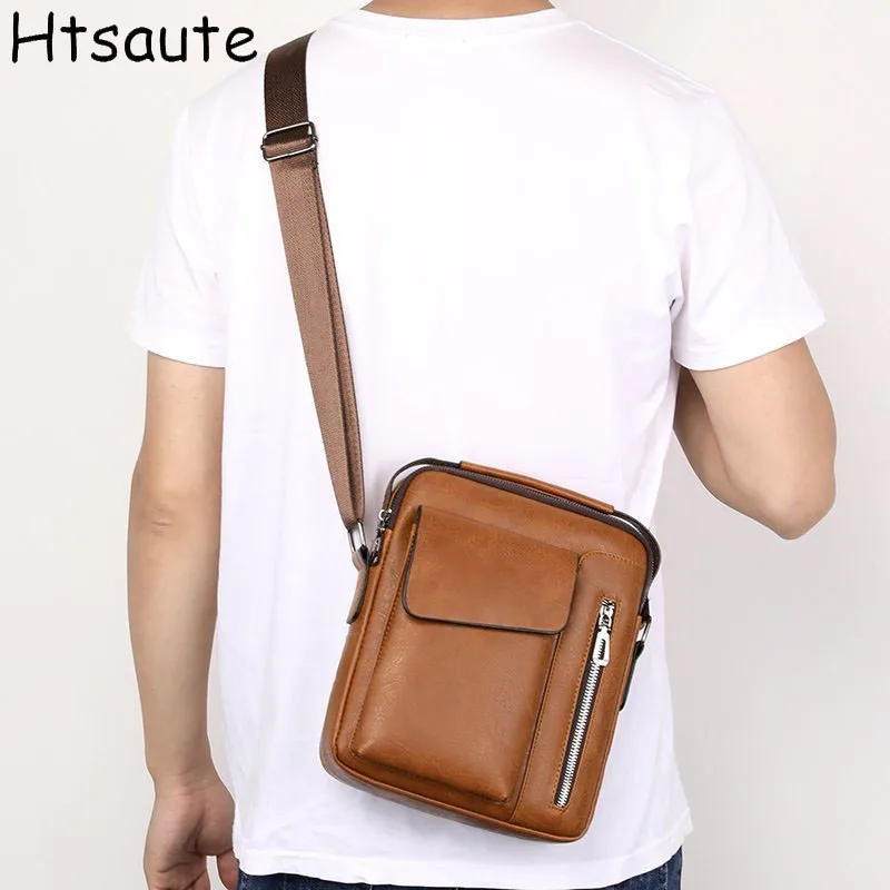 

Brand Men Shoulder Bags for 8" iPad Men PU Leather Flaps Men's Crossbody Bags Business Flap Male Solid Messenger Bag Travel Bag