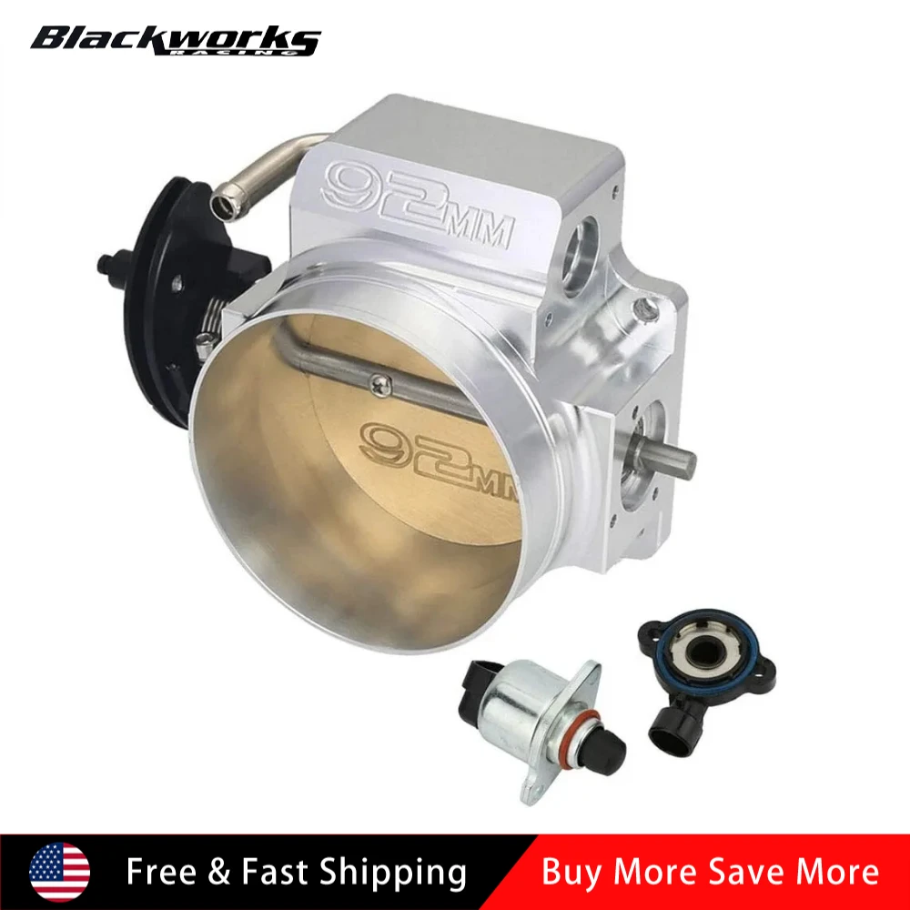 

LS Throttle Body 92mm Drive By Cable DBC TBI 4 Bolt TPS IAC for GM LS1 Aluminum