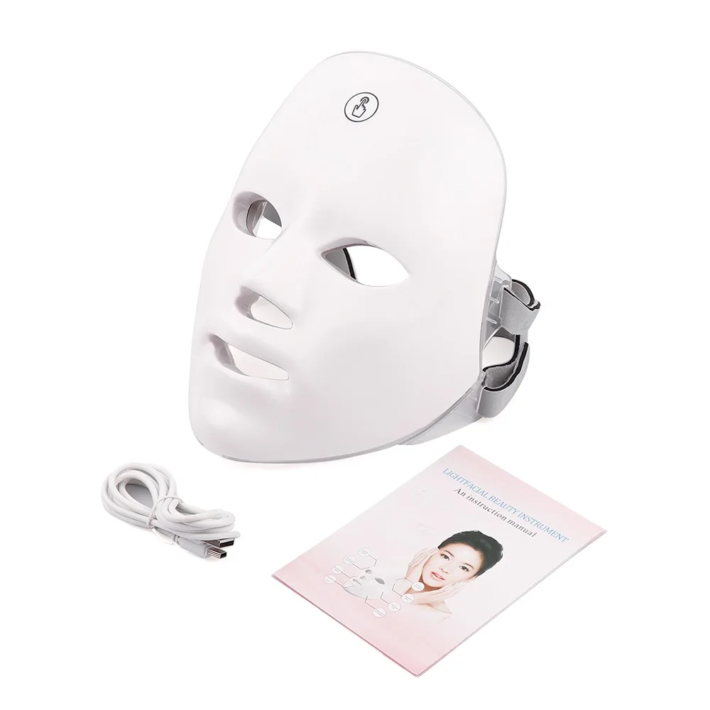 Led Facial Skin Care Mask 7 Colors Light Beauty Mask with Face Skin Rejuvenation Anti Acne Whitening Anti-aging Beauty Mask