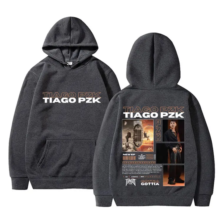 Rapper Tiago Pzk Gottia Double Sided Print Hoodie Men Women Hip Hop Oversized Sweatshirt Men's Fashion Vintage Hoodies Tracksuit