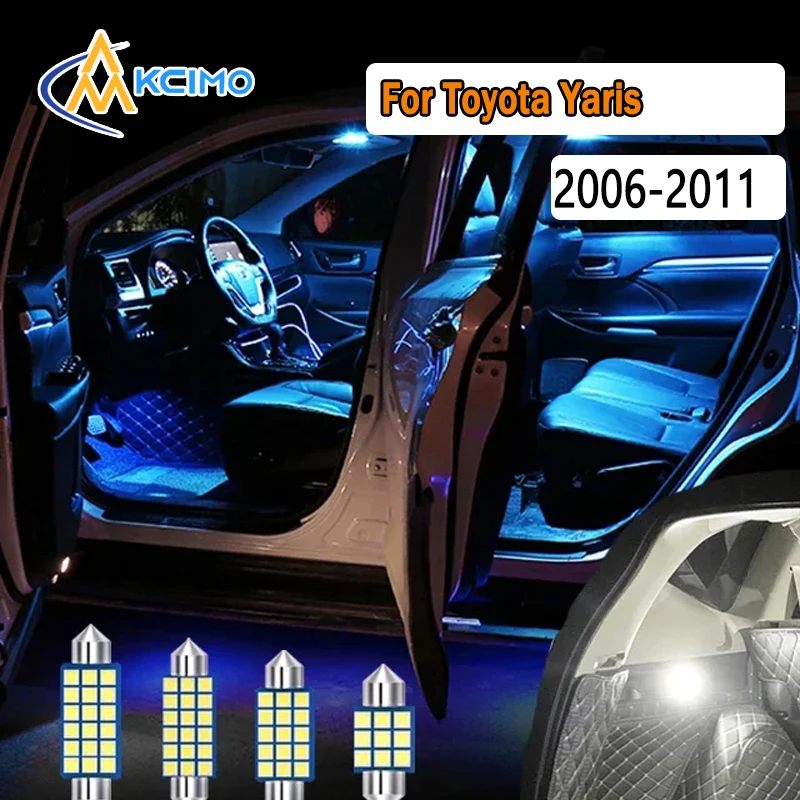 

Canbus LED Interior Light Kit For Toyota Yaris 2006-2011 Super Bright Dome Map Door Lights Easy Install Bulbs Set
