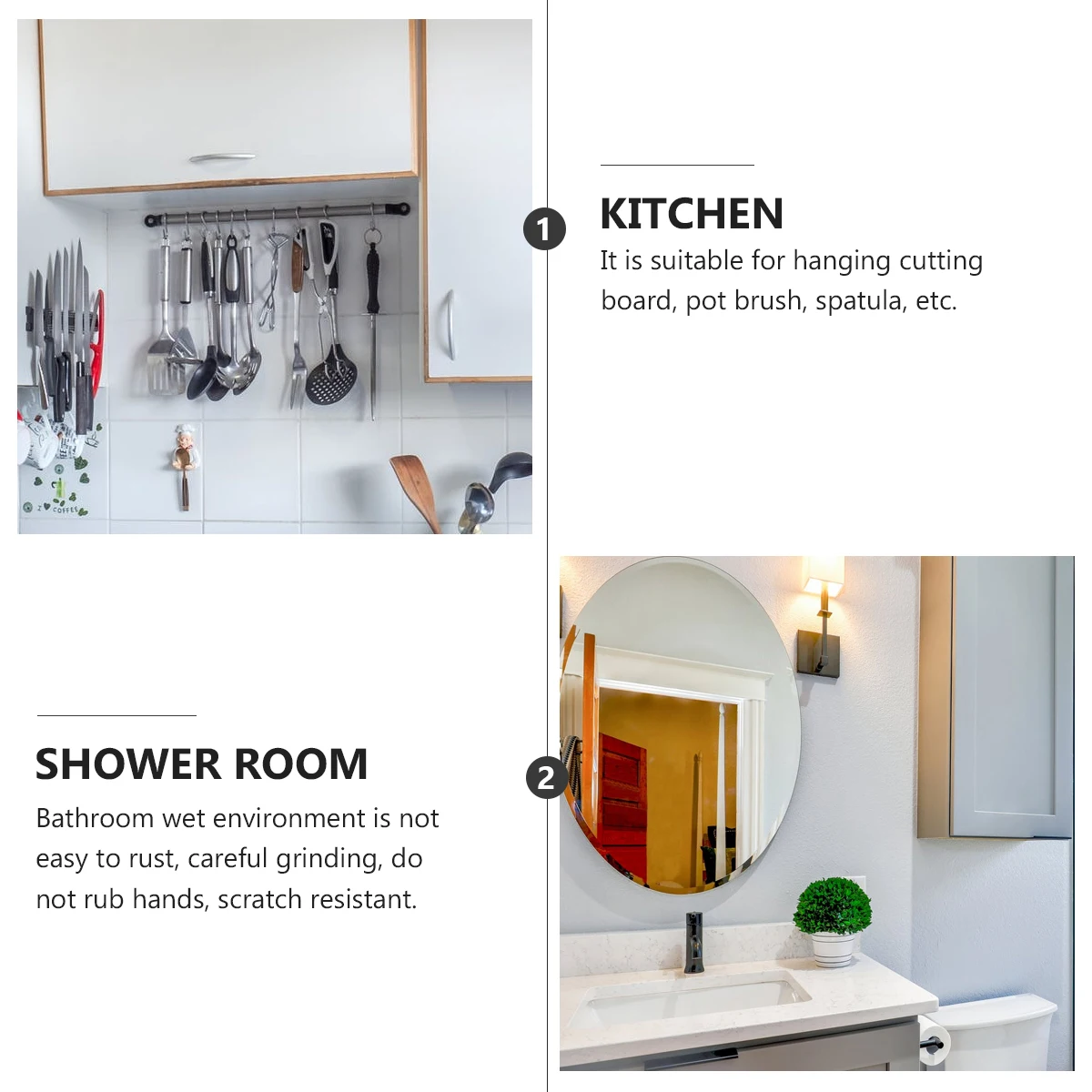 

4pcs Strong Adhesive Hanger 304 Stainless Steel Durable Hooks Wall Mounted Bathroom Kitchen Traceless Hanger Clothes Holder