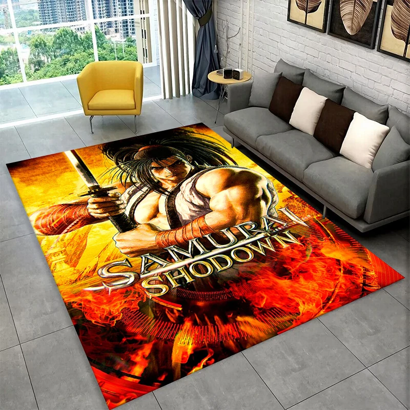 Samurai Spirits Shodown Haohmaru Carpet Rug for Bedroom Living Room Sofa Playroom Doormat Home Decor,Kid game Area Rug Non-slip