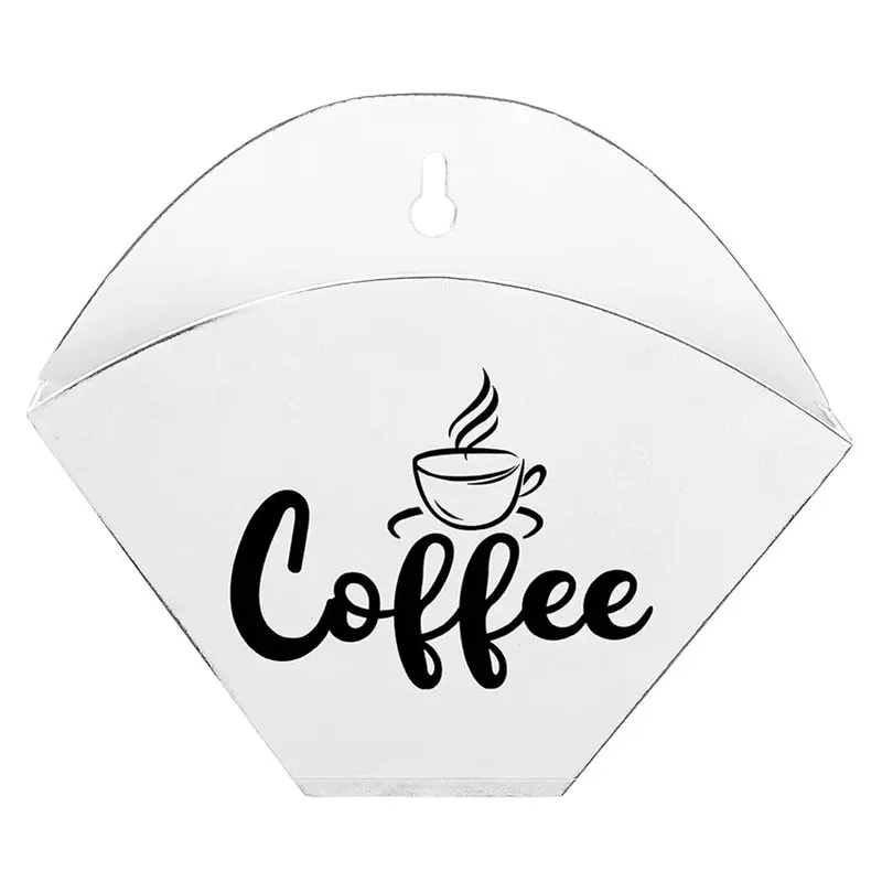 AAAN-Cone Coffee Filter Holder Wall-Mount Vintage Paper Holder Farmhouse Filter Storage Container