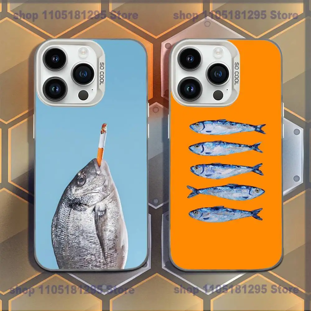 

Sardines Canned Phone Case For iPhone XR,17,16,15,14,13,12,11,Mini,Pro,E,MAX White Candy Matte Shockproof Cover