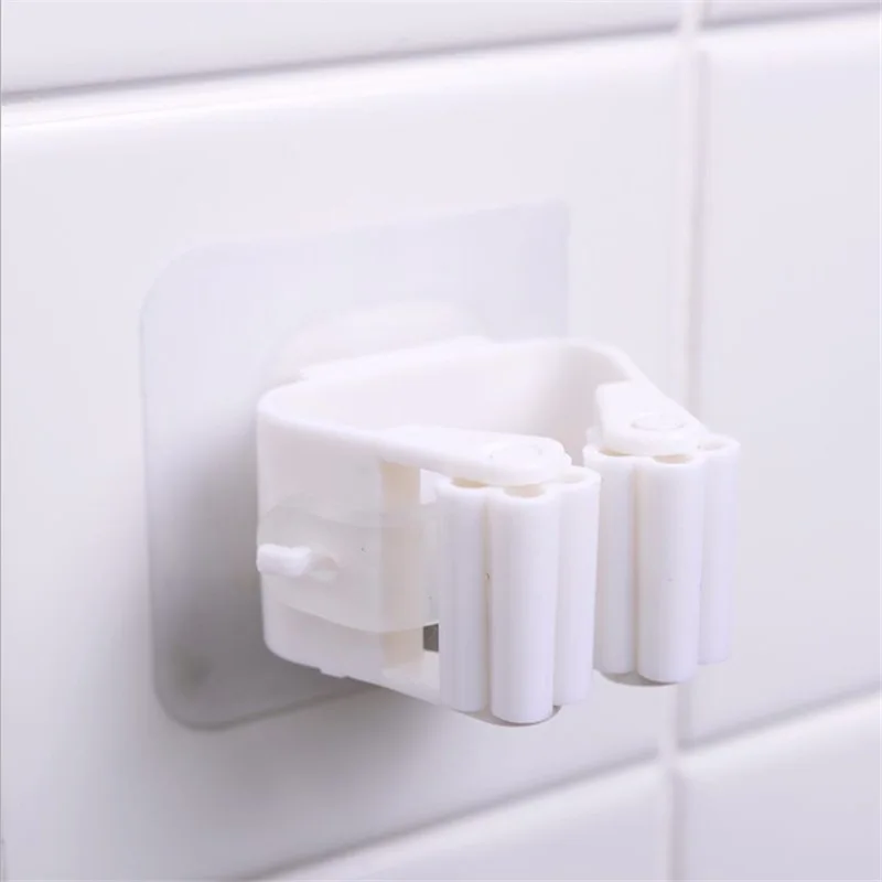 Mop Clip portaoggetti a parete porta scopa Organizer appendiabiti portaoggetti senza soluzione di continuità Mop Clip Hook appendiabiti per uso domestico