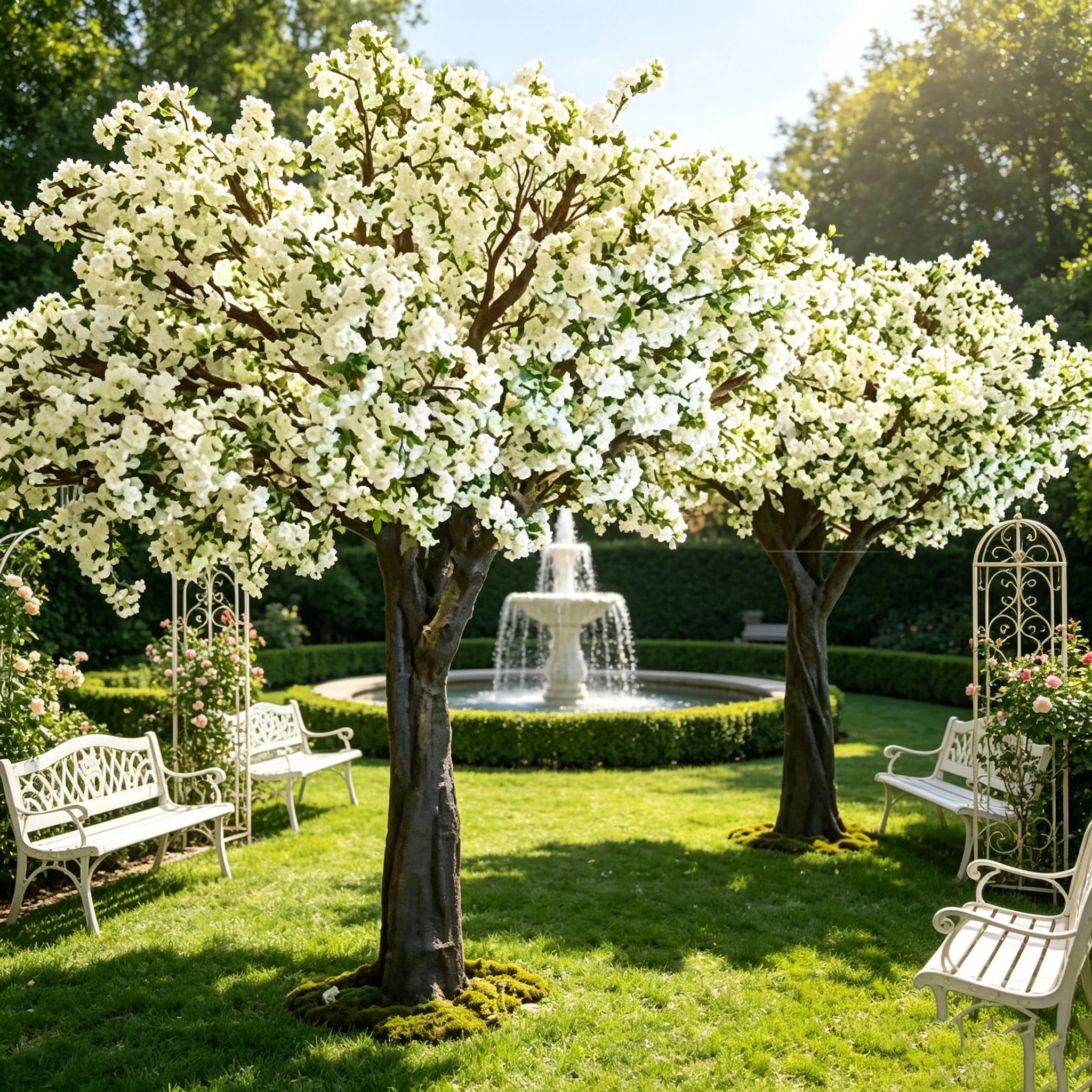 Wedding Decoration Artificial Trees Mall Hotel Party Ornament Landscape Big Cherry Tree Pink White Cherry Blossom Tree