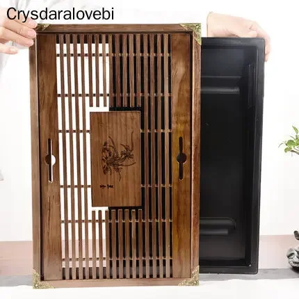 천연 나무 차 트레이, 하이 퀄리티 중국 차 테이블 트레이, 차 세트 보드, 대나무 푸어 티 트레이, 주방 액세서리