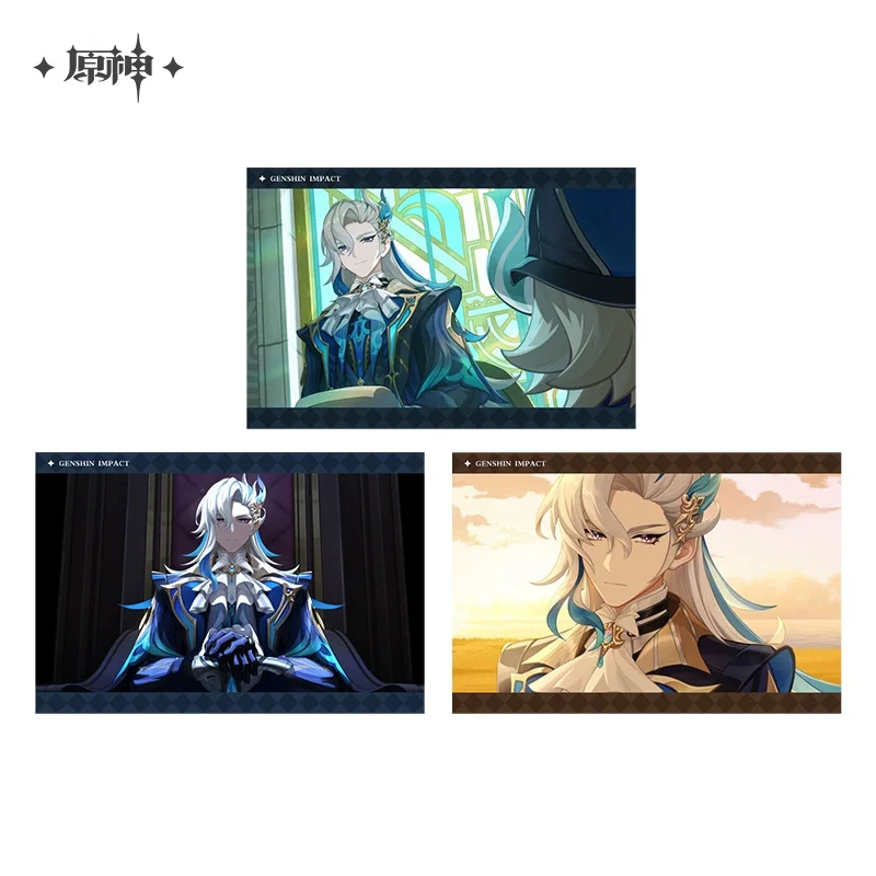 Sunsyea officiële Genshin Impact Merch van miHoYo Neuvillette-serie kleurenbordkaarten onderzetter broche armband spiegel