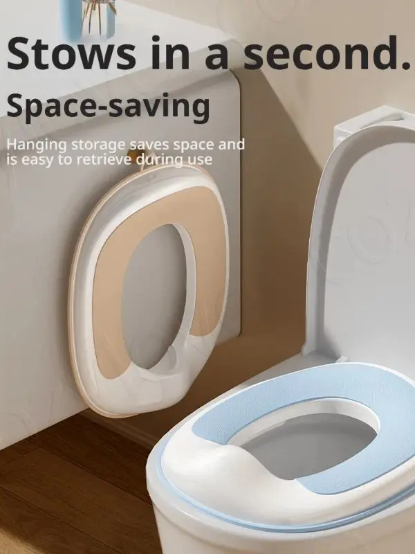 Rutschfester Tragbarer Toilettensitz für Kleinkinder | Faltbarer Reise-Toilettensitz mit Spritzschutz für Unterwegs-Töpfchentraining – Detail 5
