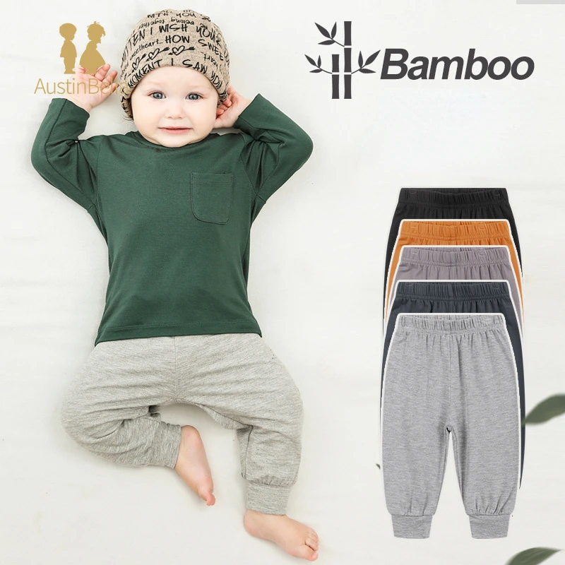 

Austin&Bella Spring Autumn Baby Pants Bamboo Fiber Baby Boys Girls Solid Color Loose Long Trousers Toddler Clothes Newborn Pants