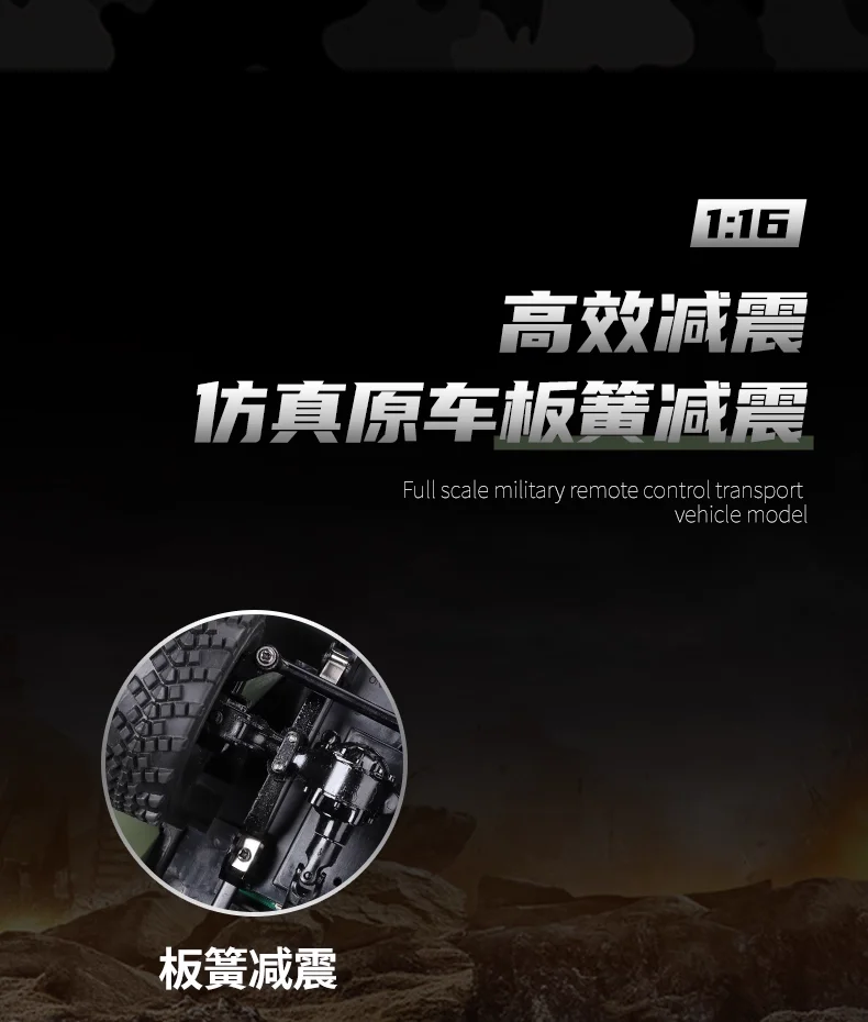 WPL B36 B36-2 B36-3 6WD RC Car 1:16 Full Scale Military Transport Vehicle Model Six Wheel Drive Climbing Off-Road RC Truck Toys