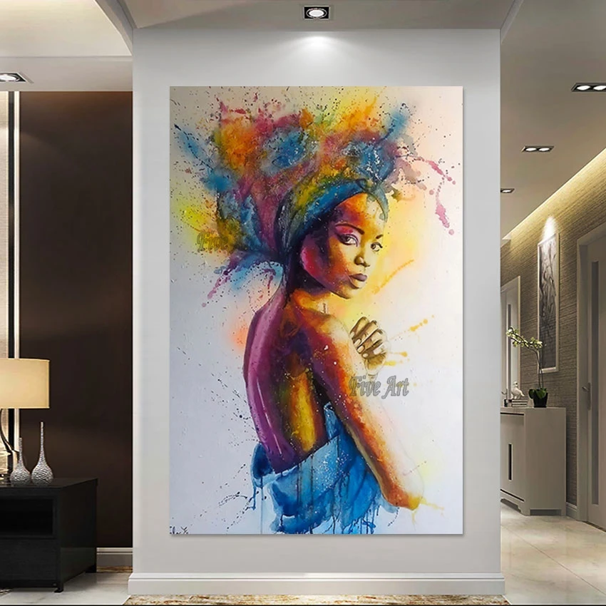 

Beautiful Figure Wall Art Abstract Handpainted Canvas Oil Painting Unframed High Quality Large Restaurant Decor Colorful Design