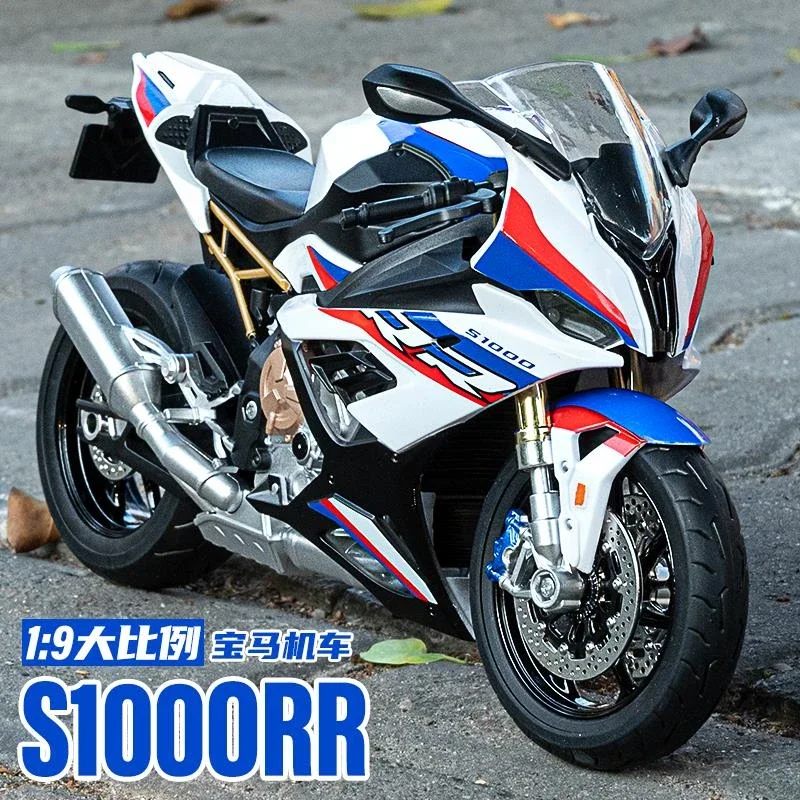 

1:9 BMW S1000RR Large Size Alloy Die Cast Motorcycle Model Toy car Collection Carrying Lighting Off Road Autocycle Toys Car ﻿M42