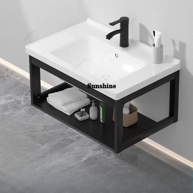 Wall-mounted wash basin cabinet Small apartment ceramic wash basin Simple wash table pool