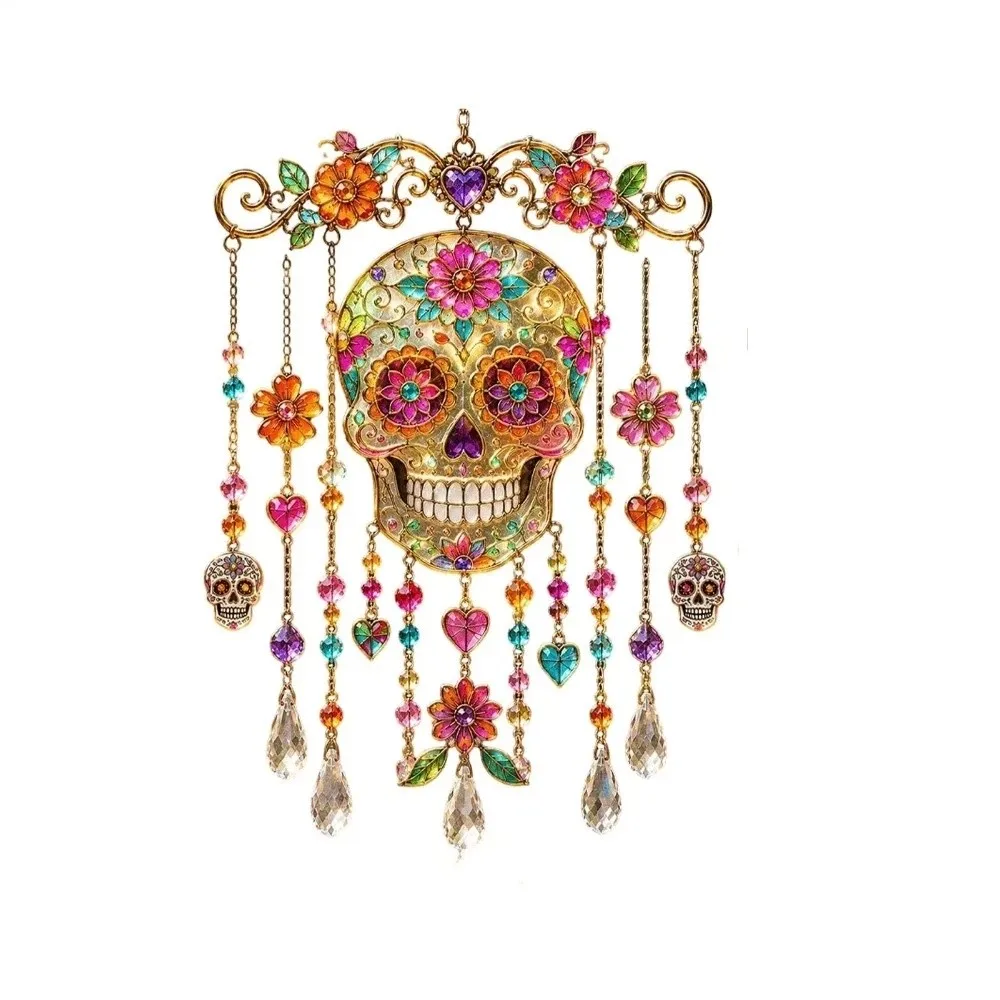 Luminous Ghost Wind Chime Hanging Glow-In-The-Dark Glow-In-The-Dark Ornament Pumpkin Bat Spider Charms Soft Natural Sound