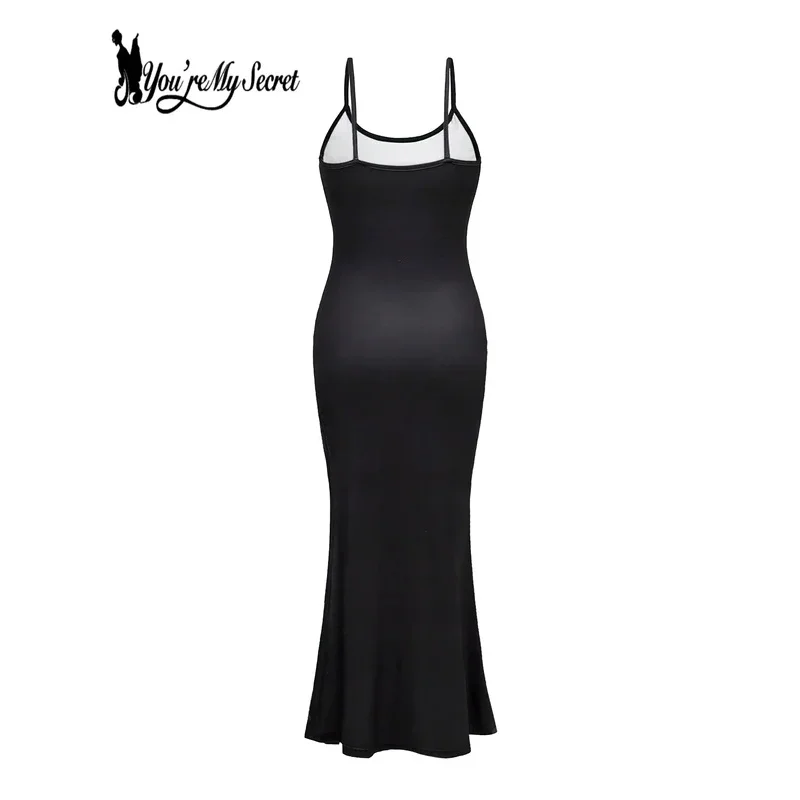 [Ты мой секрет] Готическое женское платье Hrajuku без рукавов с открытой спиной, черное облегающее платье со скелетом и принтом, вечерние #   1