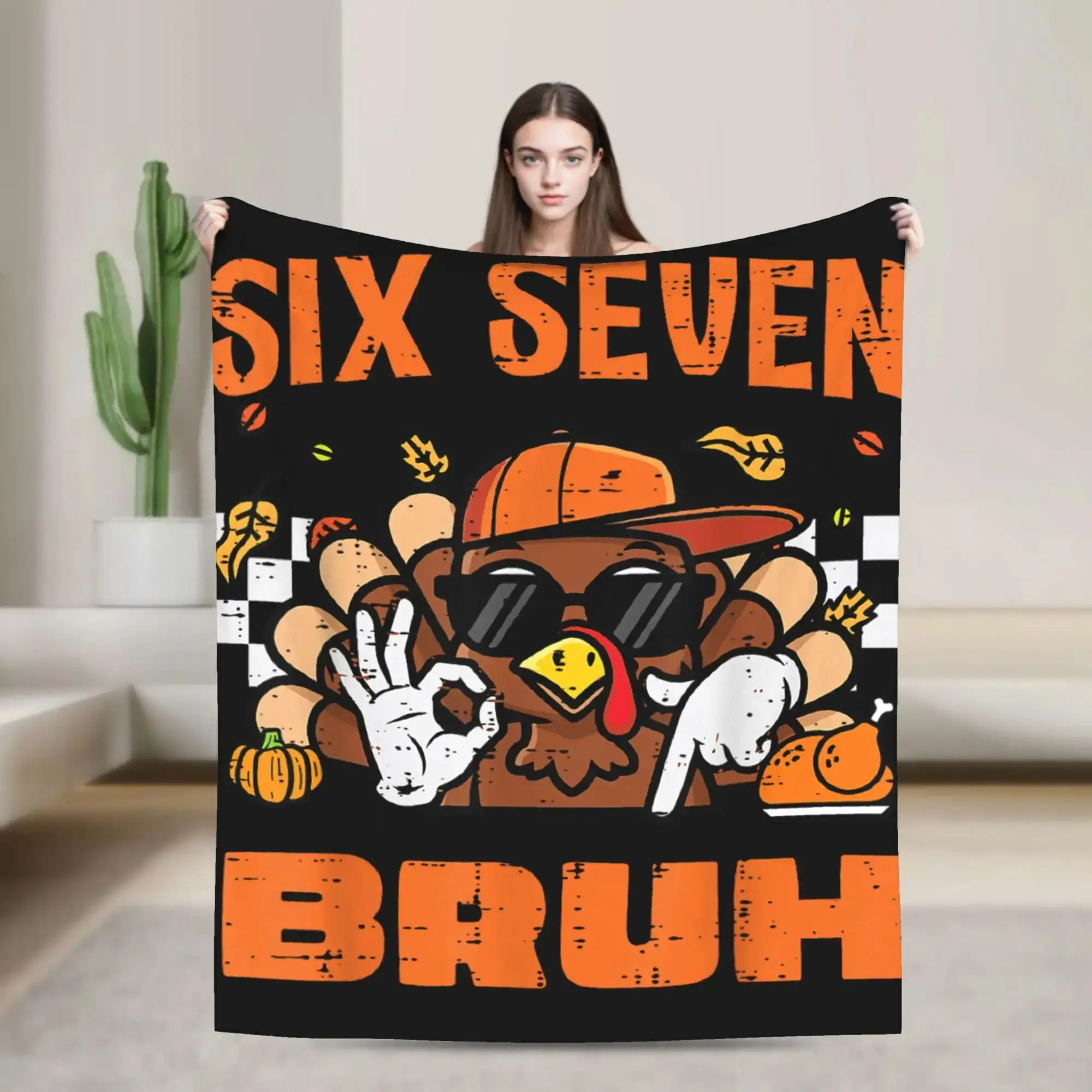 

Плюшевый фланелевый плед с мемом «Thanksgiving Turkey Bruh», очень теплый, для домашнего декора