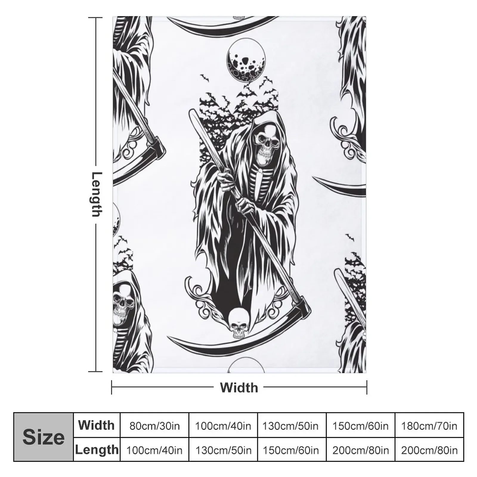 Grim Reaper Night Throw Blanket Warm Sofas Blankets