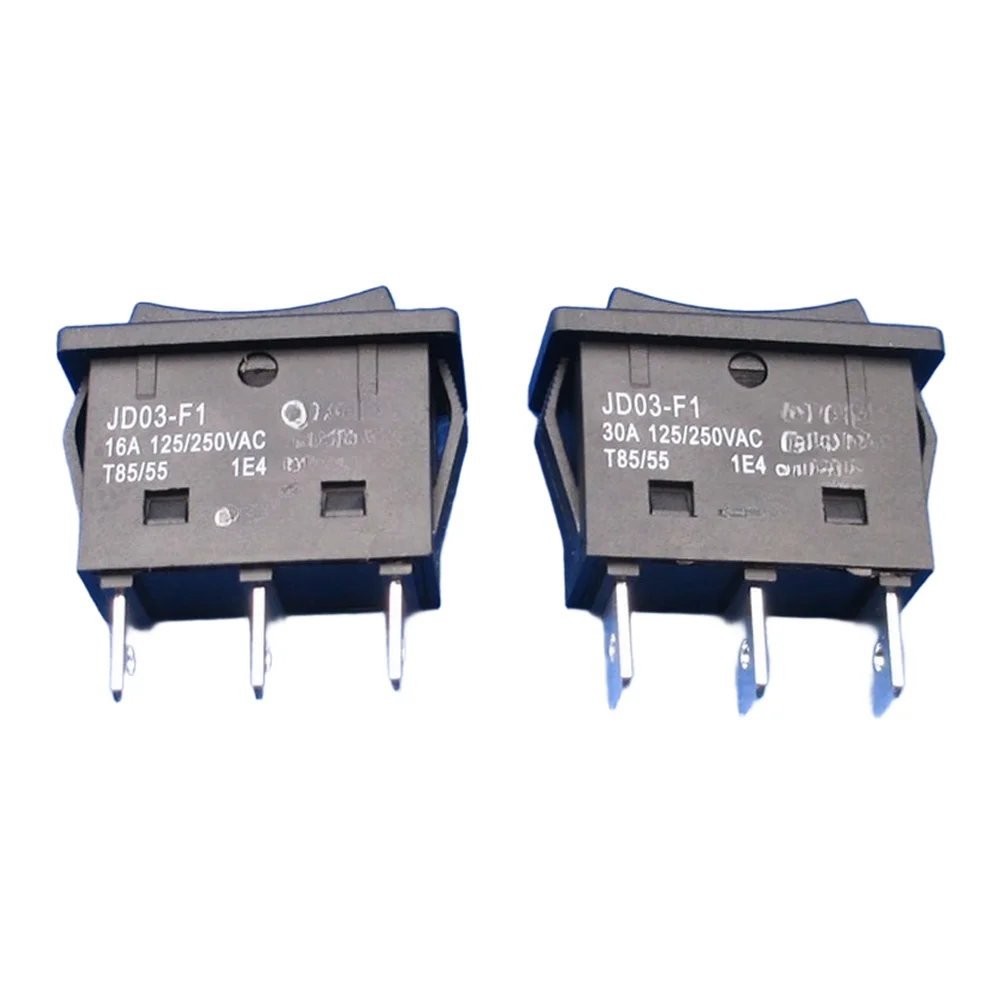 2pcs 16A 30A 125V 250V Self Resetting Momentary Rocker Switch Black Boat Shape Button For Electrical Equipment Power Control