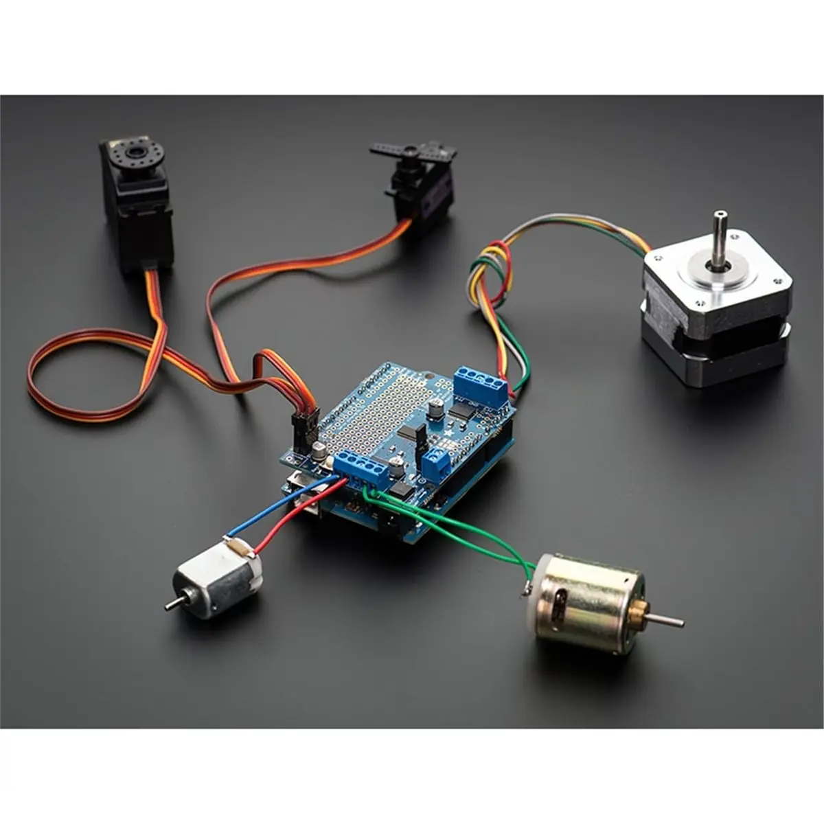 For 1438 Motor/Stepper/Servo Shield for Kit for Control 4 DC Motors 2 Steppers 16 Servos Robotics DIY