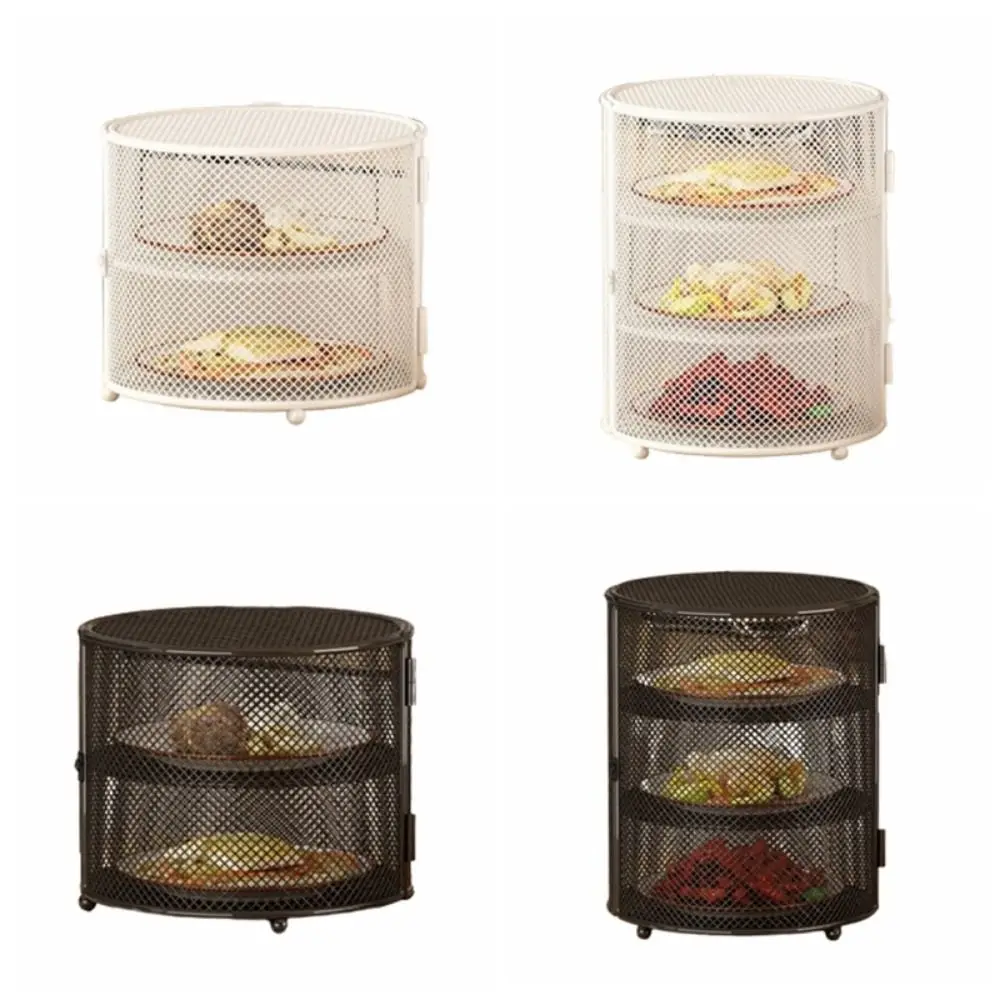

Stackable Desktop Vegetable Cover round Mesh Kitchen Storage Rack Metal Wire Household Kitchen Food Cover Restaurant