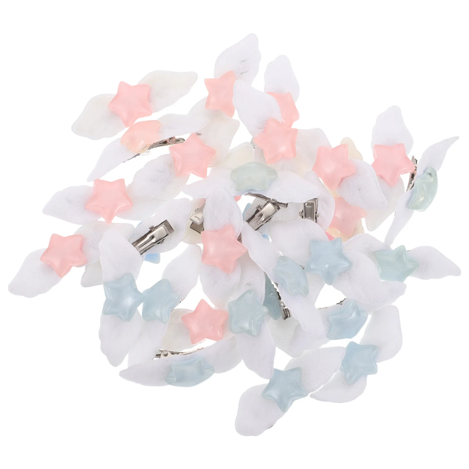 

30pcs Hair Clips Star Wing Design Decorative Hairpins For Women Small Colorful Clips Wedding Ballet Party Plumage Snap Hair