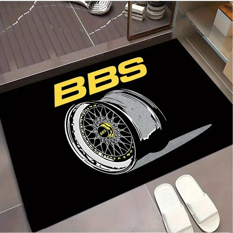 VIKAMA BBS Racing Non-Slip Washable Door Mat Heavy-Duty Rug For Garage Entryway Living Room