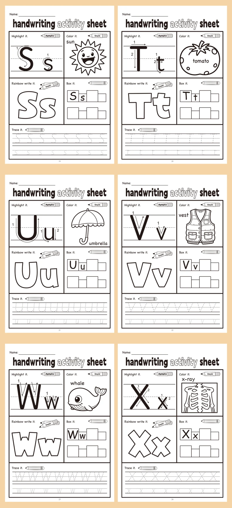 Arbeitsbuch mit ABC-Tracing-Buchstaben – lustiges englisches Alphabet-Tracing-Buch für Kinder, das zum Teilnahme im Schreibheft für frühes Lernen verwendet wird – Detail 4