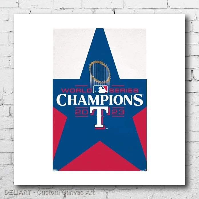 

TEXAS RANGERS - WORLD SERIES CHAMPIONS Canvas Poster (2023) Custom Size Available Room Decoration Home Decor Wall Art