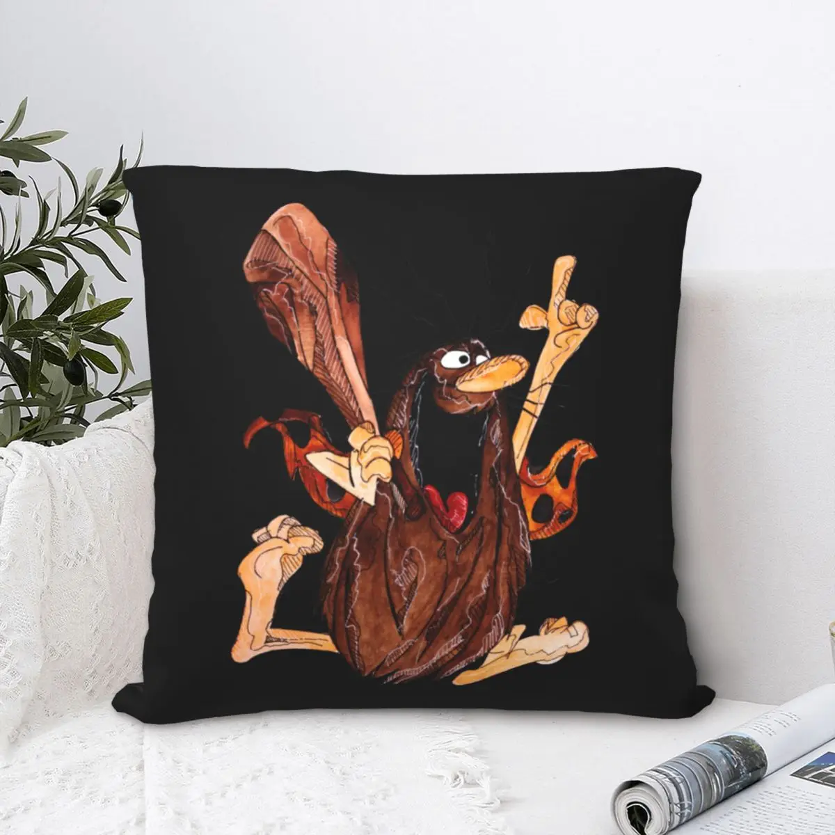 Captain Caveman Cavey Pillowcase Printing Cushion Cover Decorations 1980s Cartoon Throw Pillow Case Cover Bedroom Zipper 18