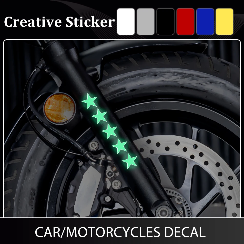 

Motorcycle Glow Stickers Five Star Decorate Decals Waterproof Vinyl Sticker Motorbike Body Decor Accessories