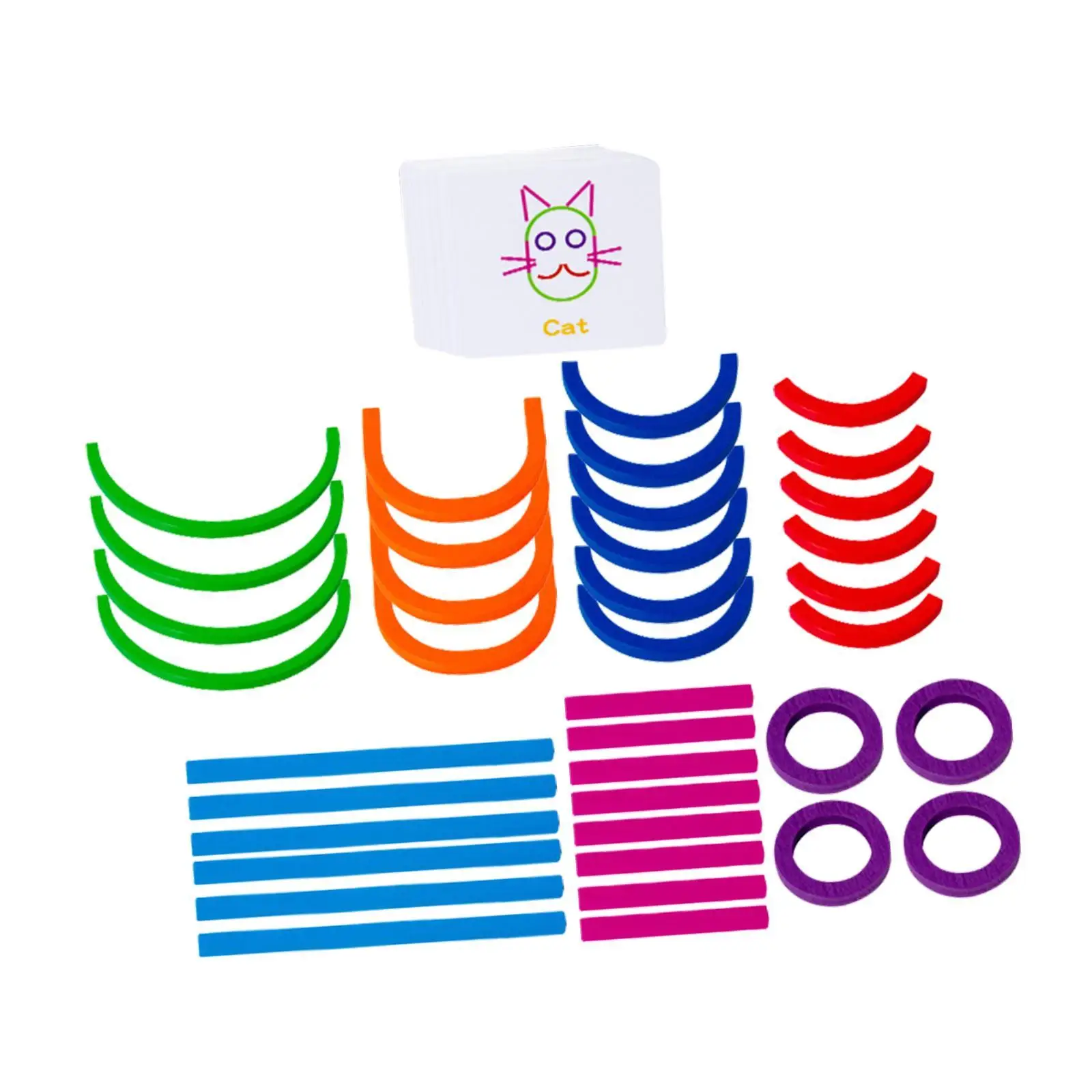 Creative Sticks and Rings Preschool Toys Portable ,Convenient Learning Toys Montessori Matching Puzzle Toys for Kids